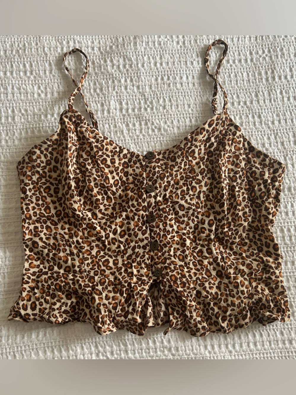 Leopard Print Spaghetti Strap Cami Top